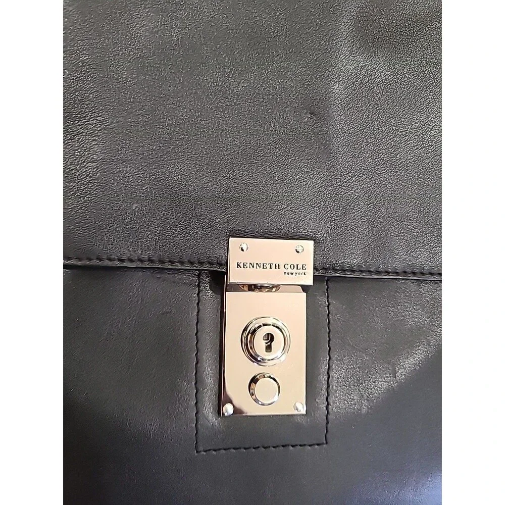 Kenneth Cole Leather 3pc Messenger Portfolio Shoulder Bag wallet Excel Cond
